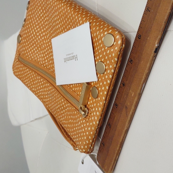 🌞HAMMITT Nash apricot tan snake small 2 wristlet crossbody handbag New Gold - Picture 6 of 8